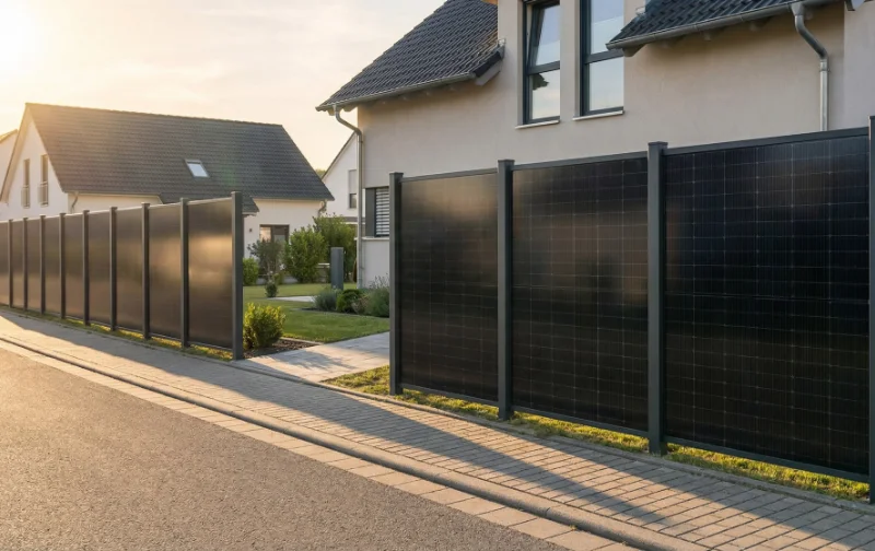 Schmaler effizienter Solarzaun mit 1,20 Metern Breite und hoher PV-Moduldichte pro laufendem Meter