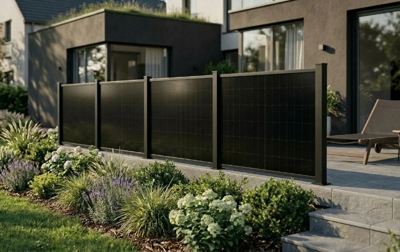Zaun-Solarkraftwerk als Terrassenabgrenzung