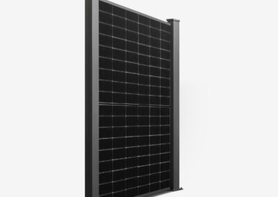 Solarzaun EFFICIENZA Seitenansicht – maximale Modulfläche ohne Dekostreben