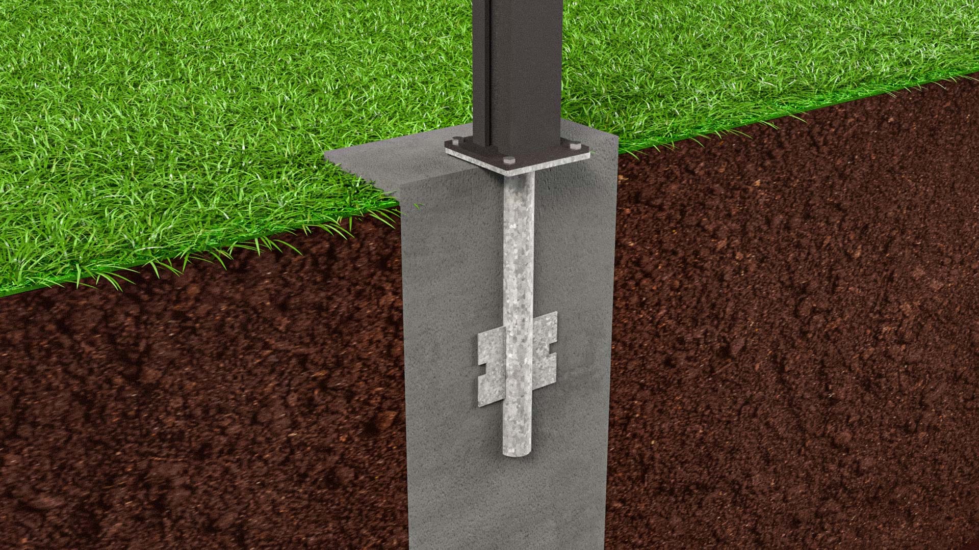 Pfostenbefestigung mit Erdanker – Einschlagpfahl Montageanleitung